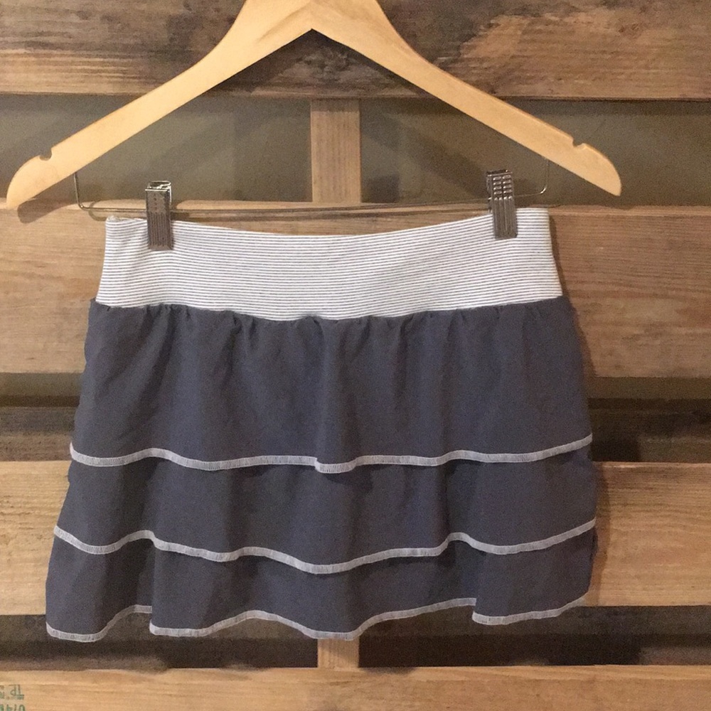 Gray Tiered Ruffle Skirt